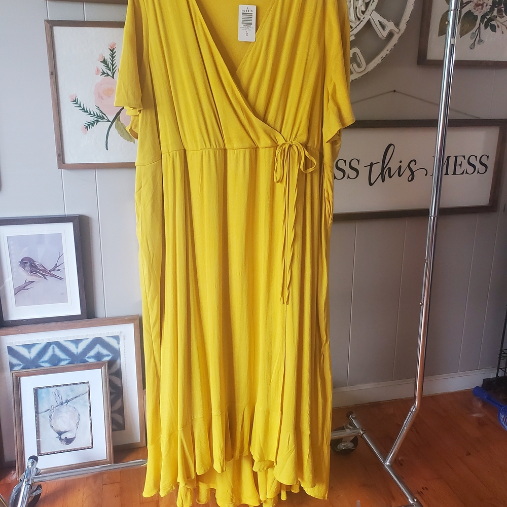 Torrid Vibrant Yellow High Low Dress